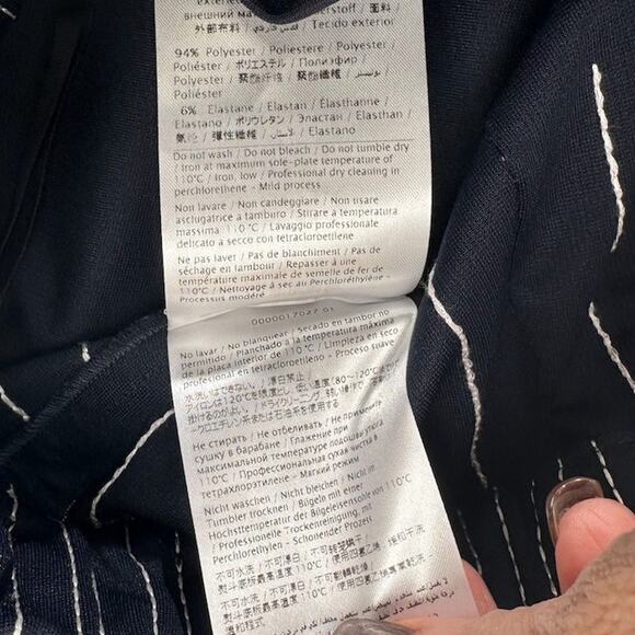 Women's Valentino Navy Blue & White NWT High Waist Drawstring Pants Size 44 - Picture 15 of 16